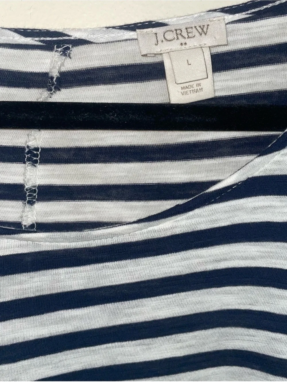 J. Crew 💮  Striped Ruffle Hem Top large